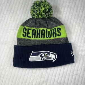Seattle Seahawks Players Sideline Sports Knit Beanie Cap Hat Authentic New Era